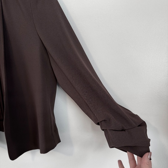 Babaton Power Waist Blazer Open-front Crepe Rich Mocha Brown Size 4 - Picture 4 of 12